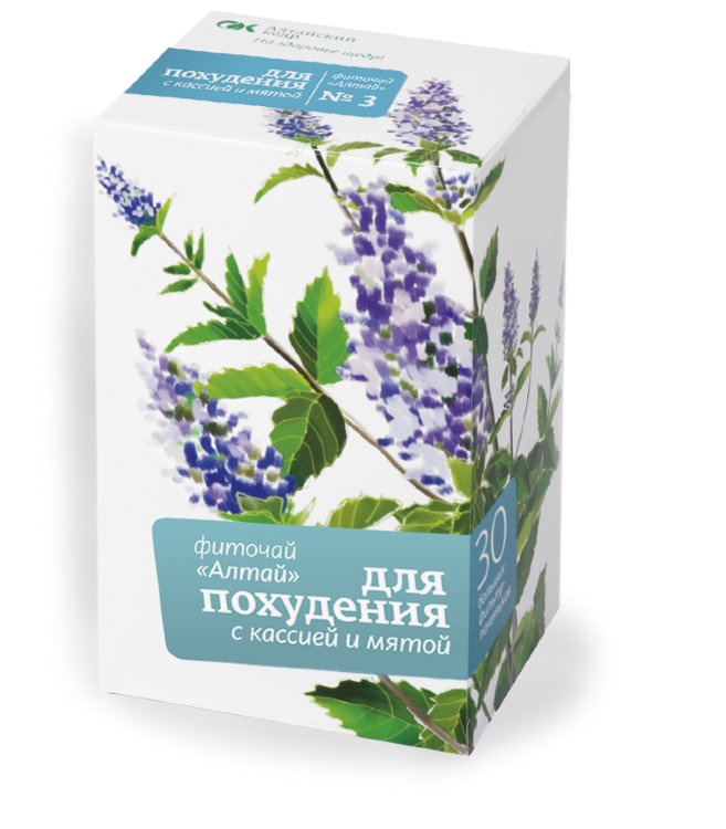 Фиточай Алтай №03 "Для похудения. С кассией и мятой", 30 ф/п