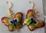 Серьги с перегородчатой эмалью Е, 3 см
