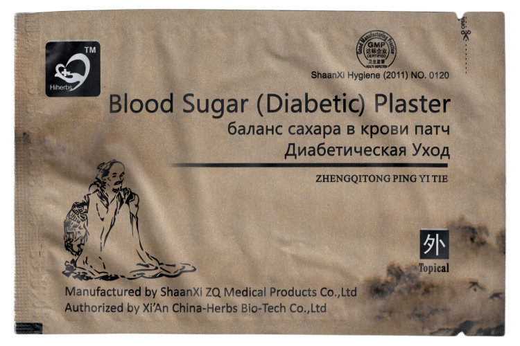 Китайский пластырь при сахарном диабете Blood Sugar (Diabetic) Plaster, 1 шт