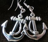 Серьги Якорь, черненый металл, 5 см