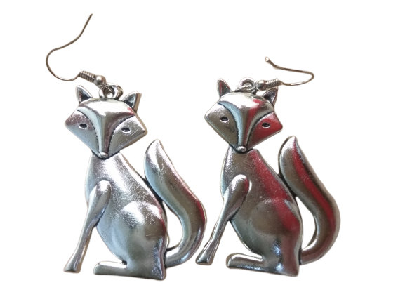 Серьги "Лисы", металл, 50 мм