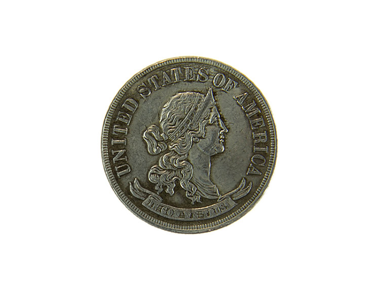 Полдоллара Серебряный Стандарт, США 1869 год, копия, 31 мм