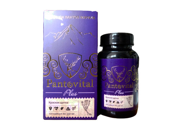 Порошок пантов марала с красной щеткой, Pantovital, 120 капсул