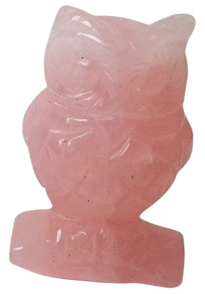 Статуэтка "Сова", розовый кварц, 5 см
