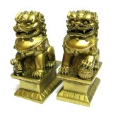 Тибетские Снежные львы (собаки Фу) пара, 6 см